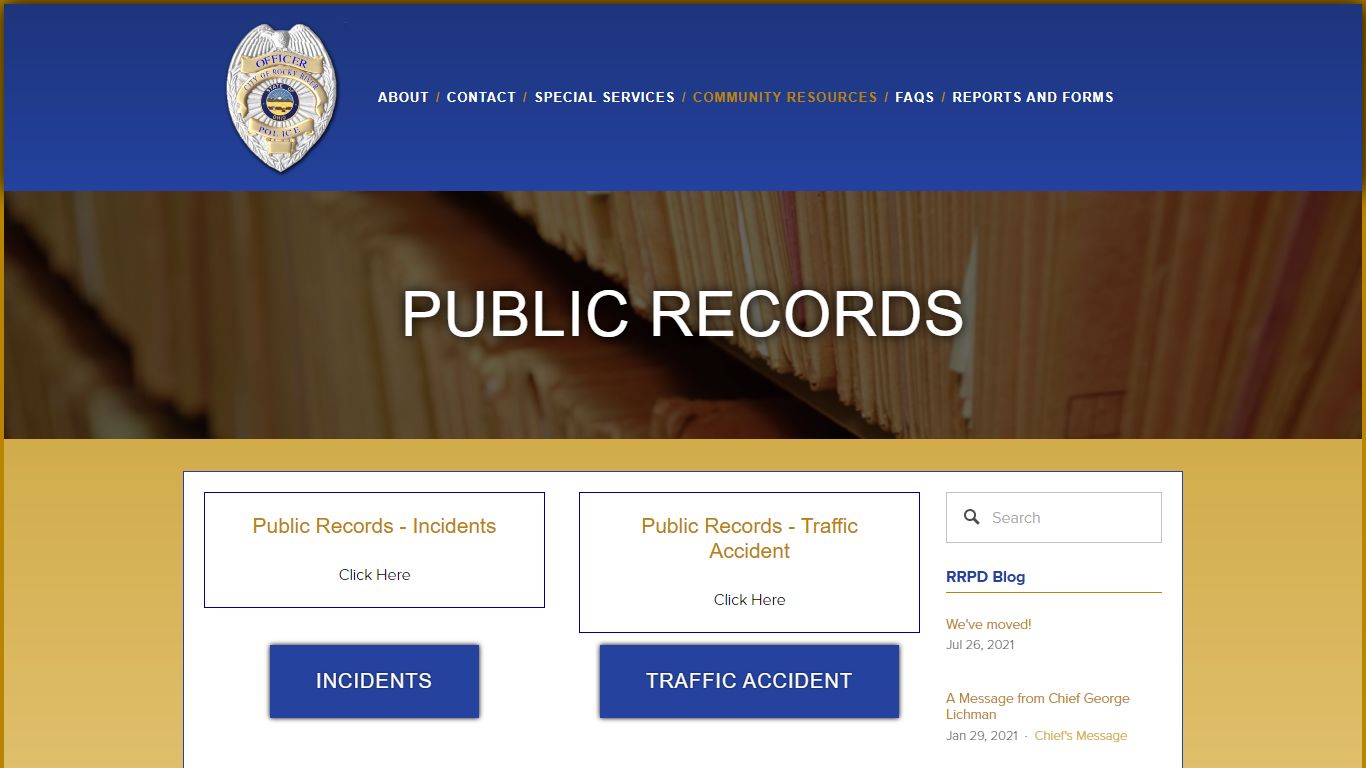 Public Records — Rocky River Police Department