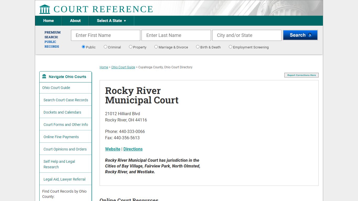Rocky River Municipal Court - Court Records Directory