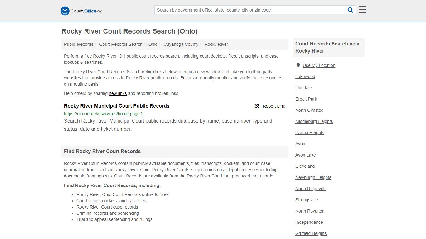 Court Records Search - Rocky River, OH (Adoptions ...